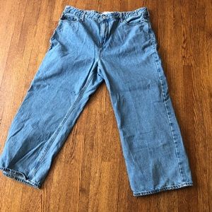 Wide leg high waisted jeans old Navy & go weave blouse